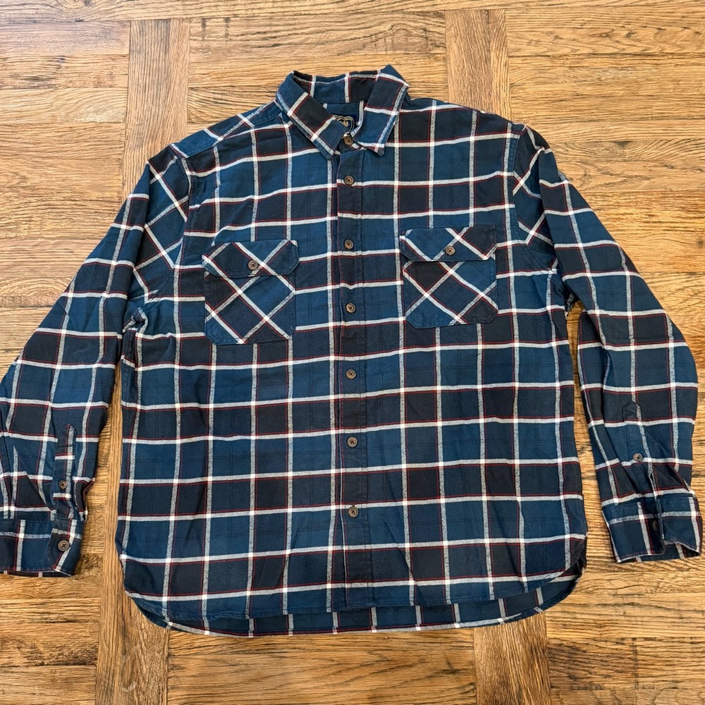 Jachs MFG XXL Heritage Flannel Shirt Blue Plaid Button Down